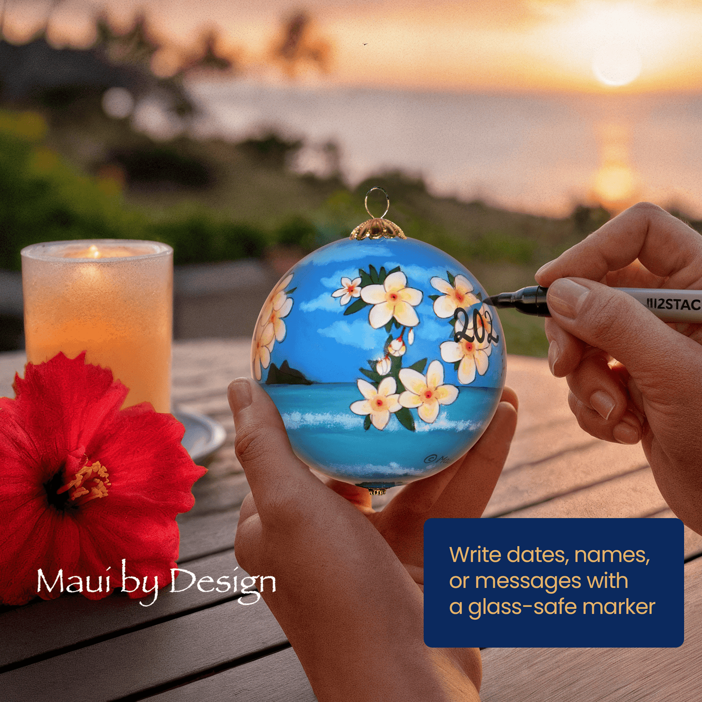 Hawaiian Plumeria Ornament