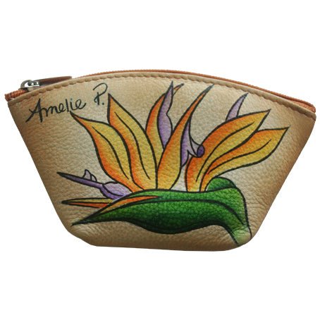 Beautiful hand painted Bird of Paradise Coin Purse from Maui by Design