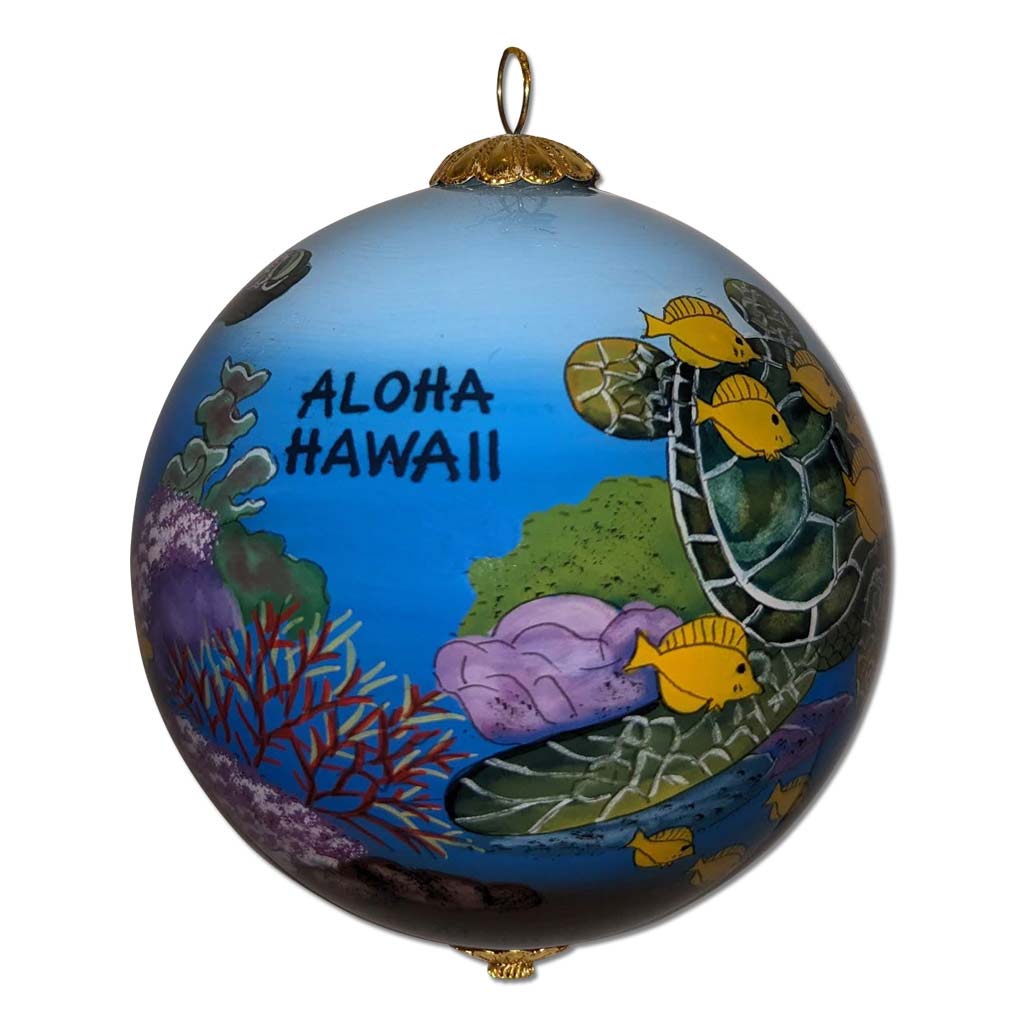 Corals, Turtles and Friends Hawaiian Christmas Ornament