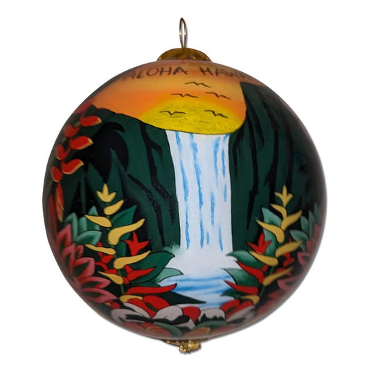 Day and Night Paradise Hawaiian Christmas Ornament