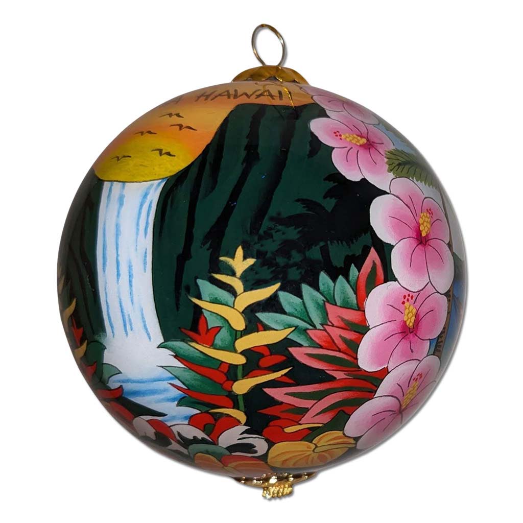 Day and Night Paradise Hawaiian Christmas Ornament