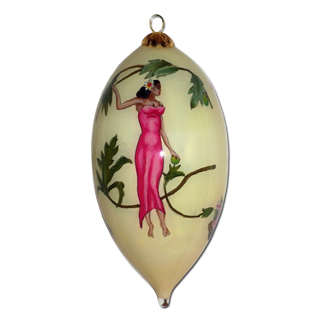 Beautiful hand painted Hawaiian Christmas ornament with Gill's wahine