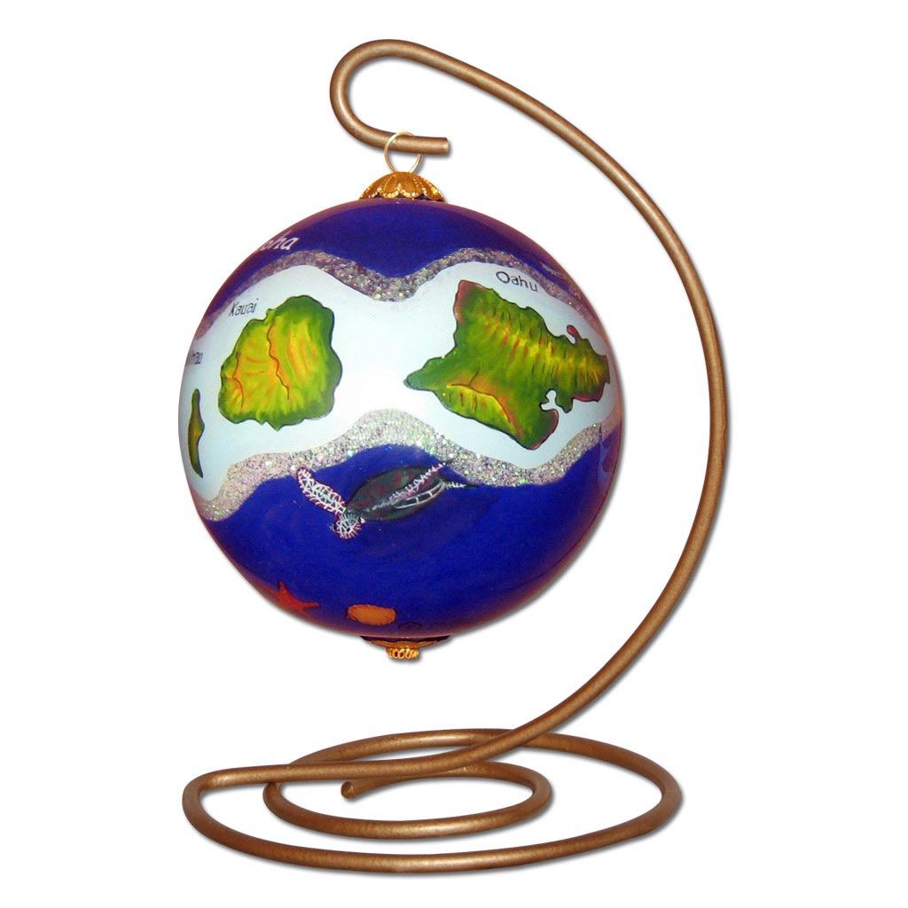 Hawaiian Christmas ornament on stand