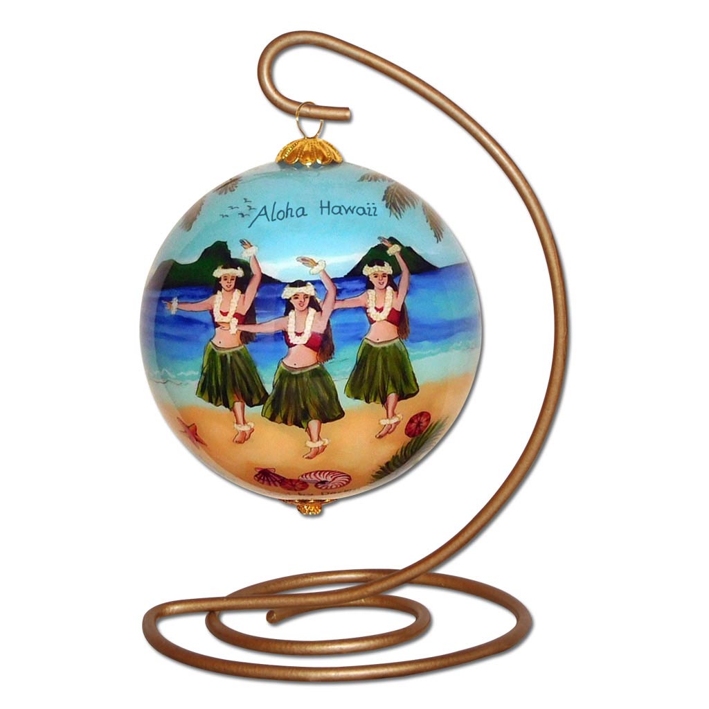 Hawaiian Christmas ornament on stand