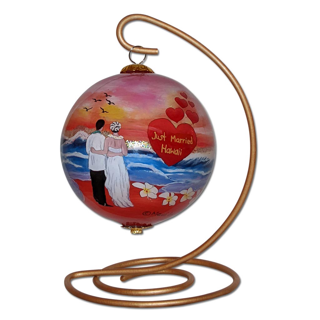 Hawaiian Christmas ornament on stand