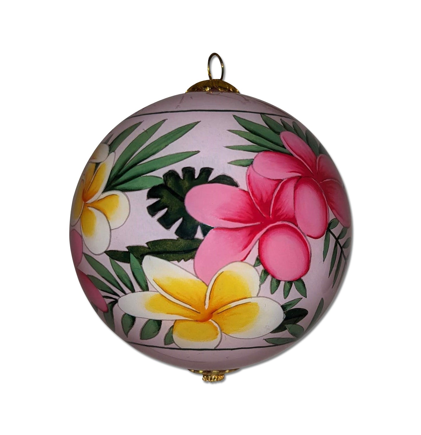 Pink Plumeria Christmas Hawaiian Ornament