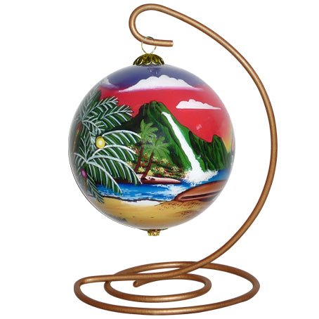 Santa at the Beach Hawaiian Ornament