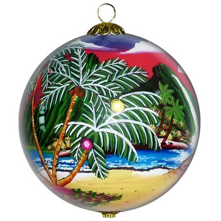 Santa at the Beach Hawaiian Ornament