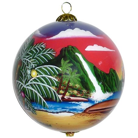 Santa at the Beach Hawaiian Ornament