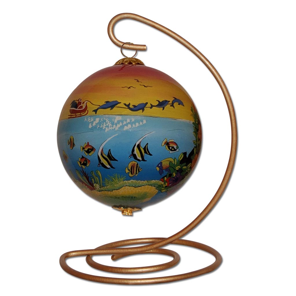 Hawaiian Christmas ornament on stand