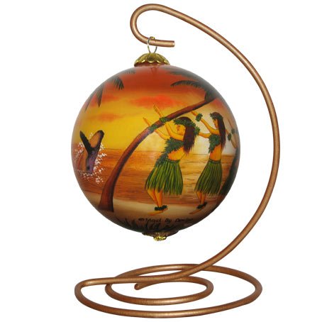 Sunset Hawaiian Hula Christmas Ornament