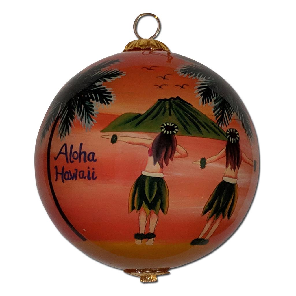 Sunset Hula Hawaiian Christmas Ornament