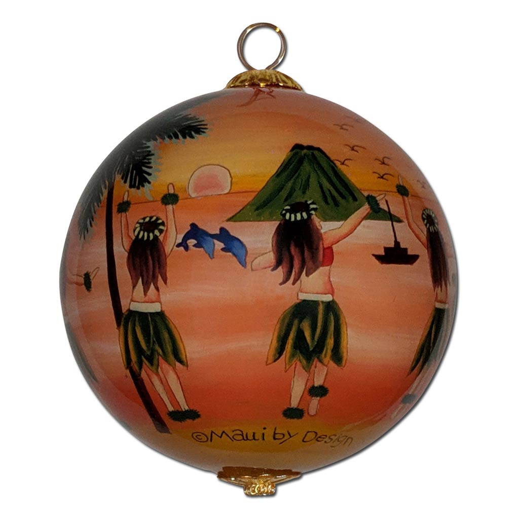 Sunset Hula Hawaiian Christmas Ornament