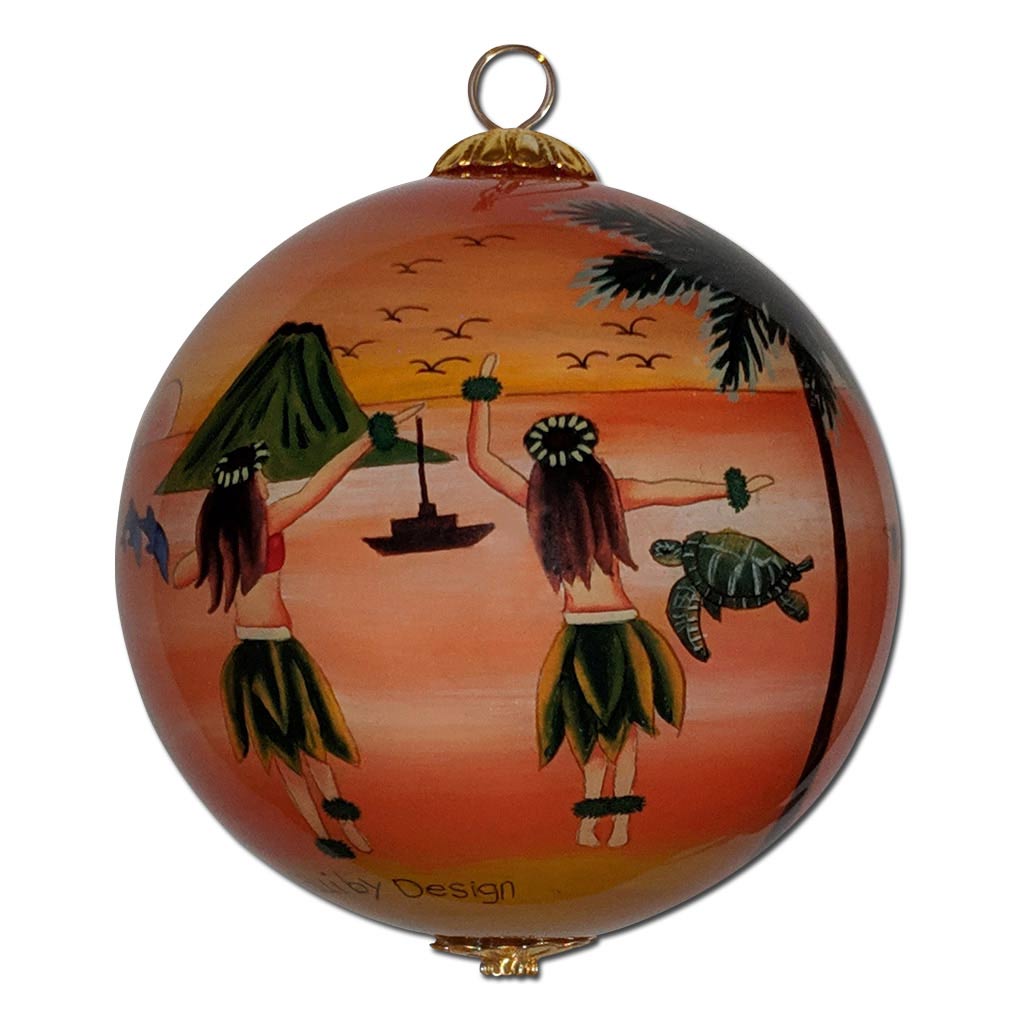 Sunset Hula Hawaiian Christmas Ornament