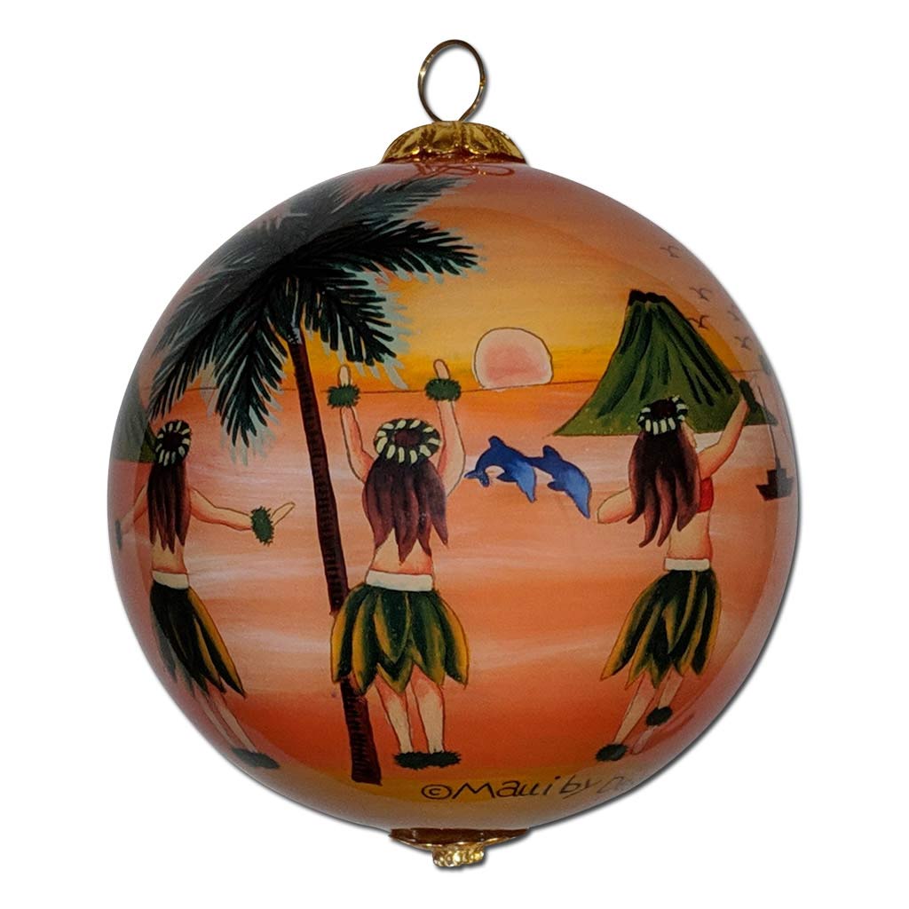 Sunset Hula Hawaiian Christmas Ornament