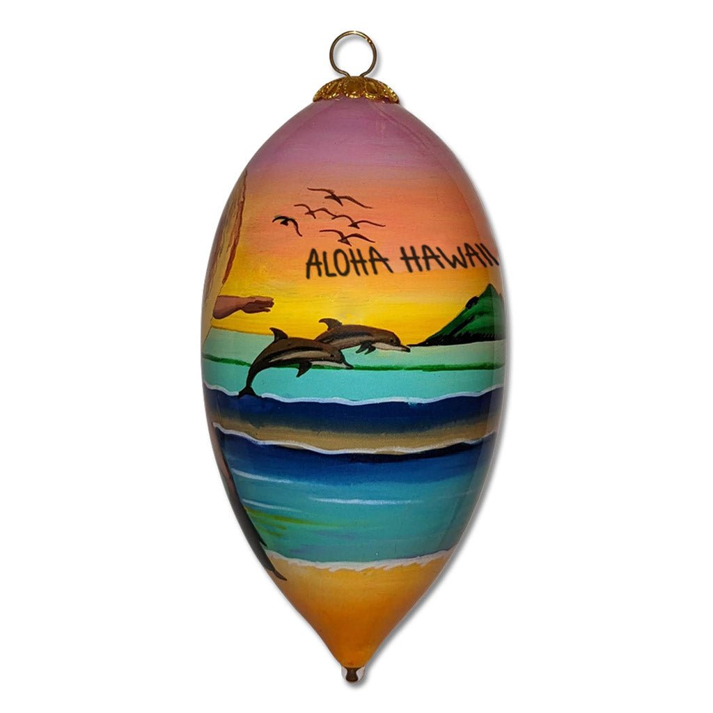 Sunset Luau Hawaiian Christmas Ornament