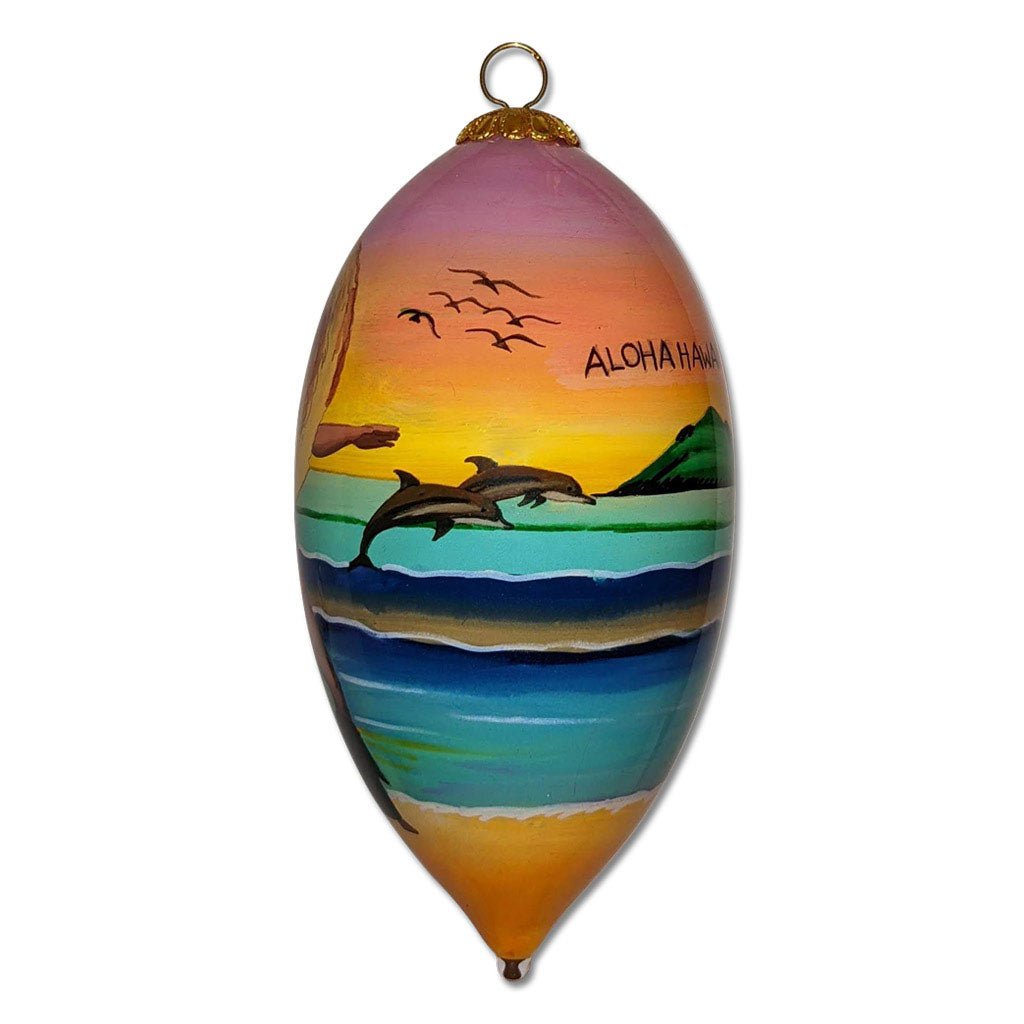 Sunset Luau Hawaiian Christmas Ornament