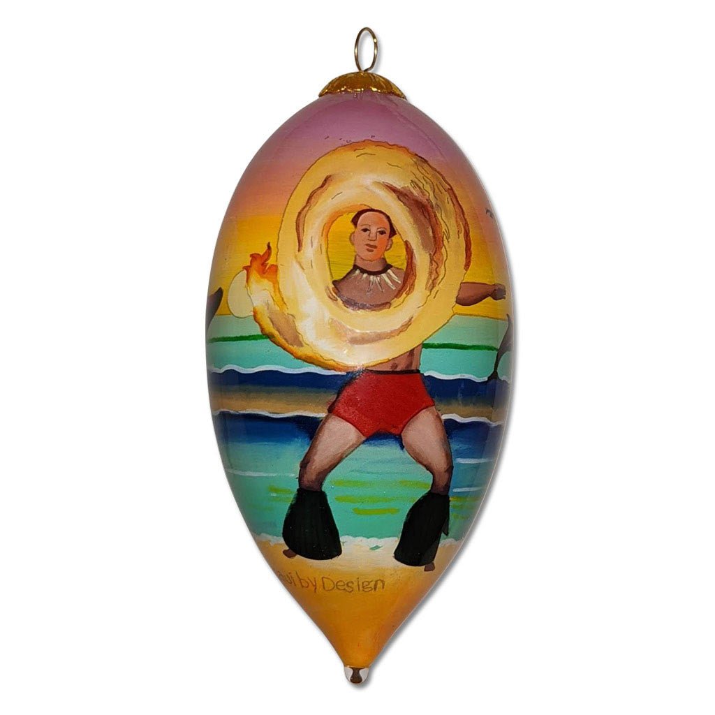 Sunset Luau Hawaiian Christmas Ornament