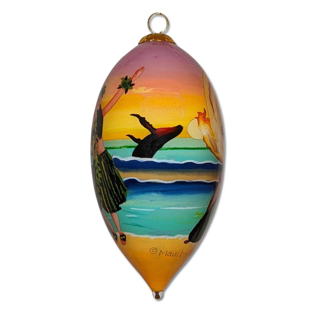 Sunset Luau Hawaiian Christmas Ornament