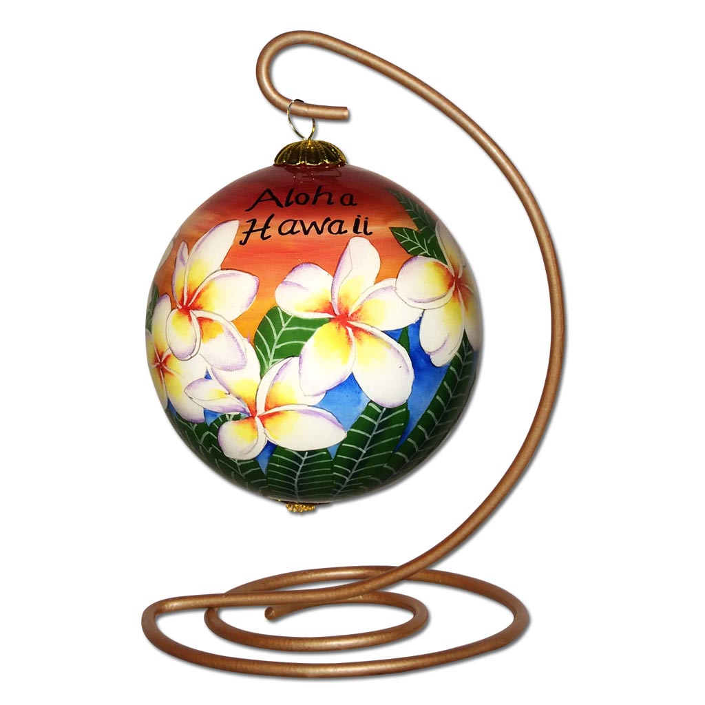 Sunset Sky Plumeria Hawaiian Ornament