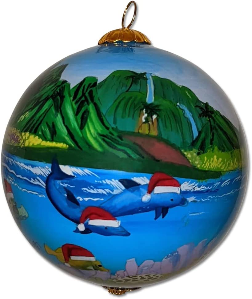 Surfer Santa Hawaiian Christmas Ornament