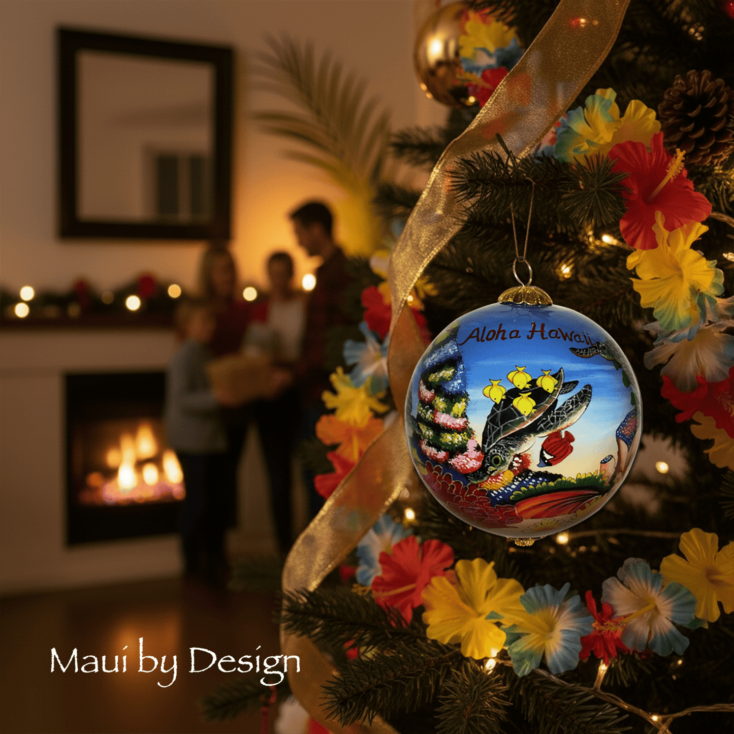 Coral Arches with Sea Turtles Hawaii Ornament