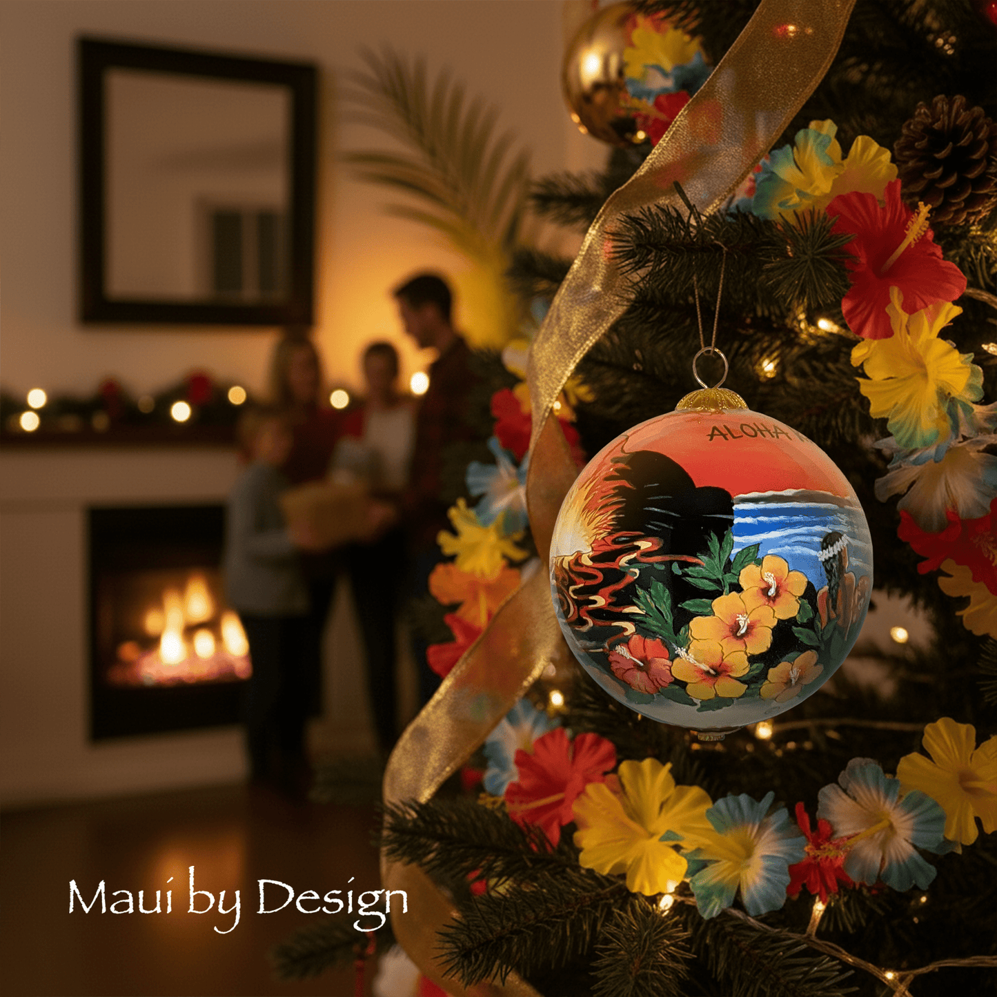 Hawaii Volcano Sunset Ornament