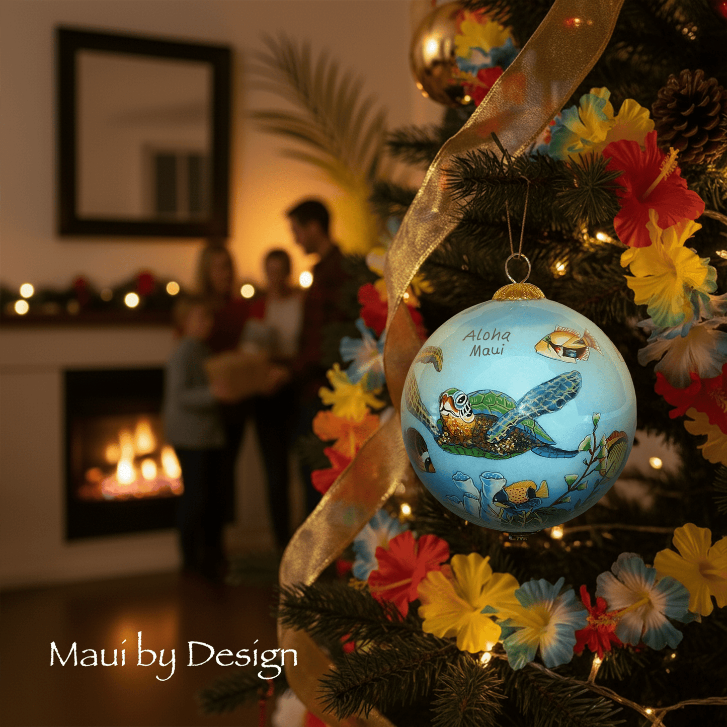 Hawaiian Fish and Turtle Ornament