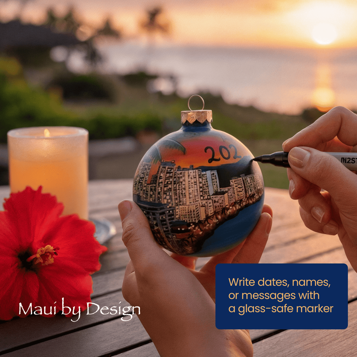 Waikiki Christmas Ornament