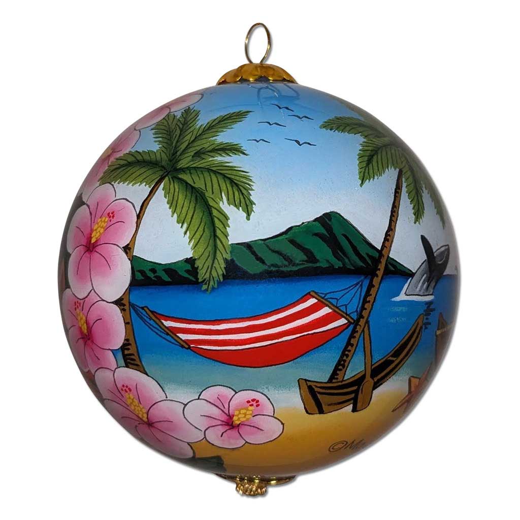 Day and Night Paradise Hawaiian Christmas Ornament