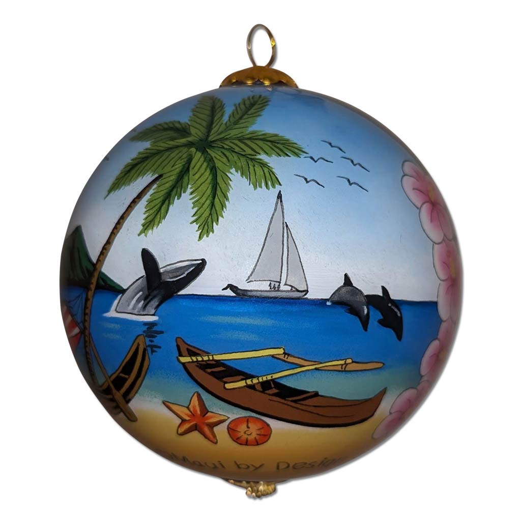 Day and Night Paradise Hawaiian Christmas Ornament