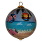 Hawaii Christmas ornament hand painted with dolphins, hula girls and hibiscus flowers