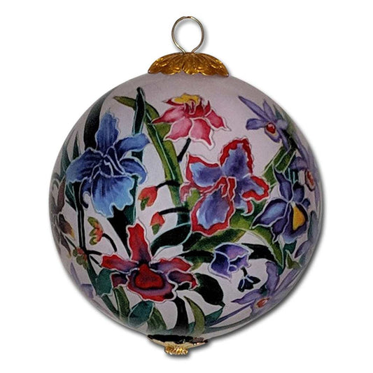 Hawaiian Christmas ornament with orchids