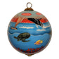 Beautiful hand painted Hawaiian ornament with humpback whale  and honu sea turtle