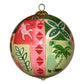 Beautiful Hawaiian Christmas ornament hand painted from the inside with Hawaii quilts and tapa art
