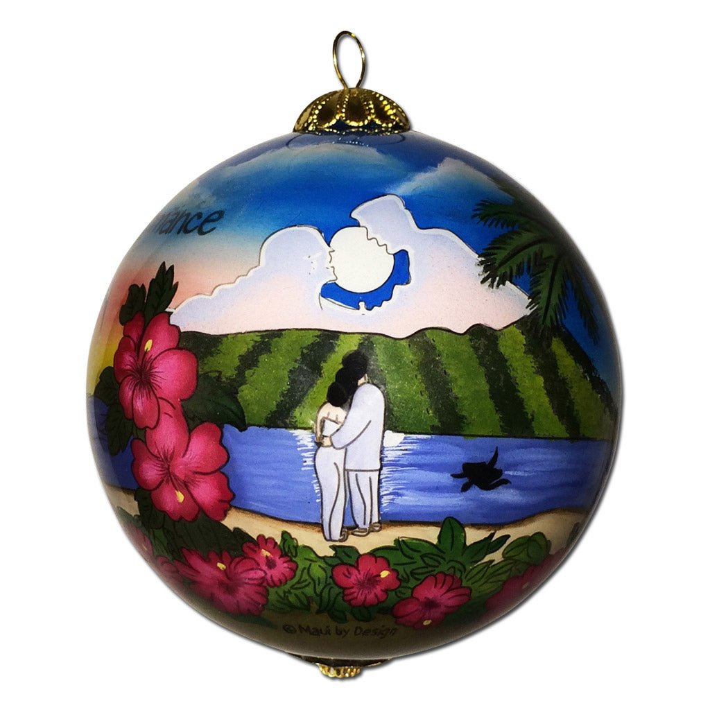 Hawaiian ornament hand painted from the inside with couples