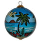 Hand painted Kailua ornament with plumeria and palm trees