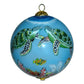 Hawaiian Christmas ornament hand painted with kissing dolphins