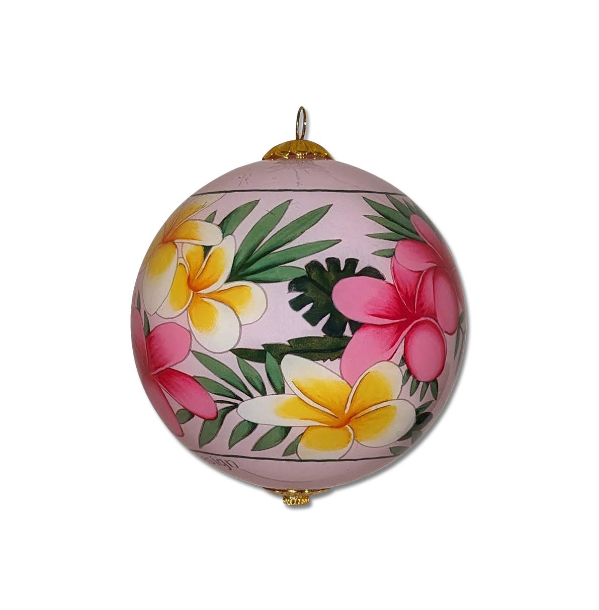 Pink Plumeria Christmas Hawaiian Ornament