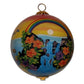 Beautiful Hawaii ornament hand painted with rainbow and tropical flowers
