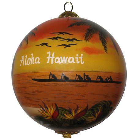 Sunset Hawaiian Hula Christmas Ornament