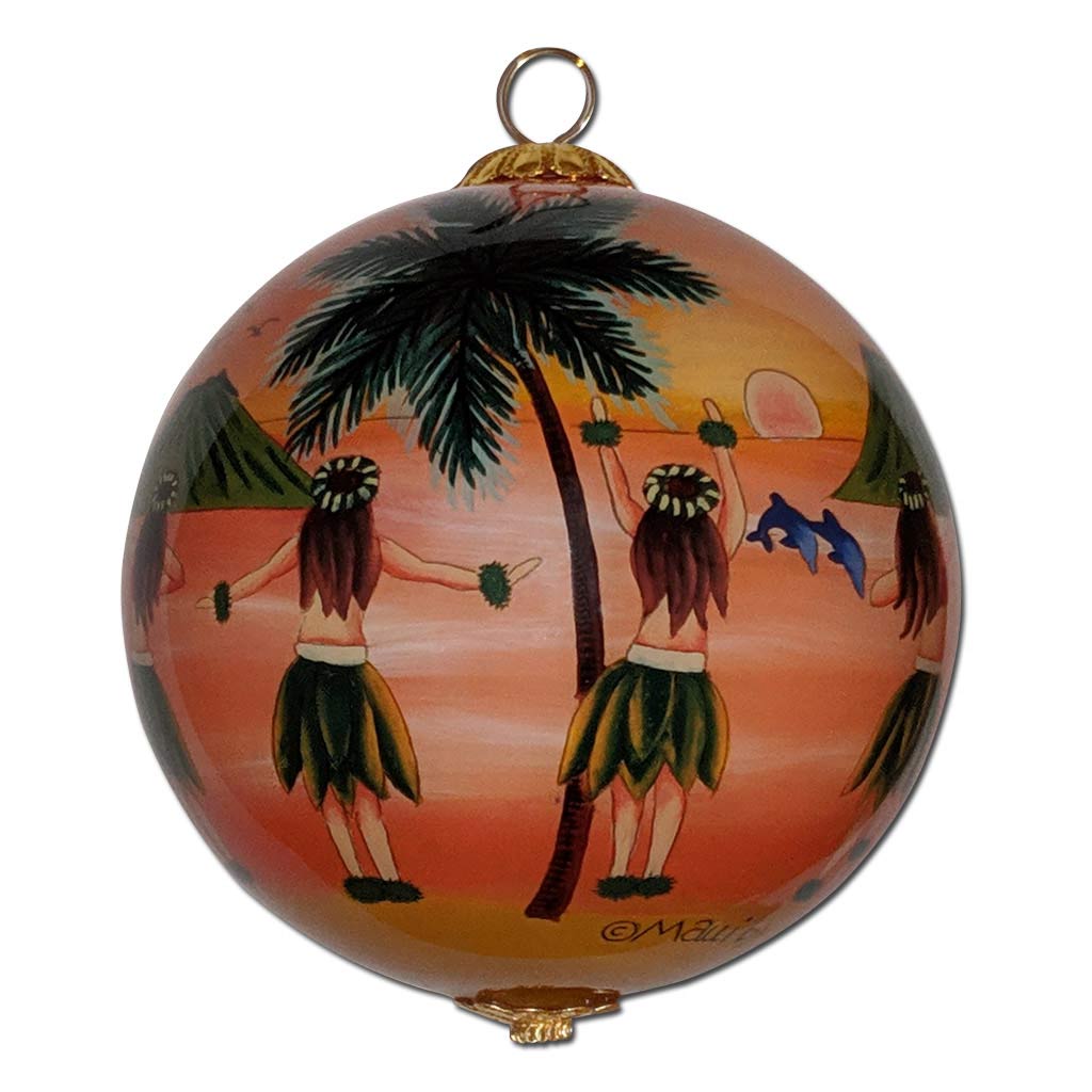 Sunset Hula Hawaiian Christmas Ornament